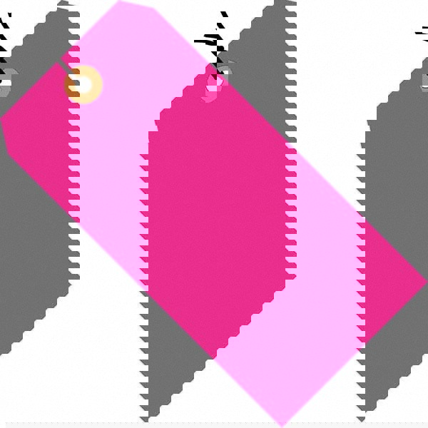 Blank Tag: 2-3/4'' High, Fluorescent Pink, Synthetic Paper